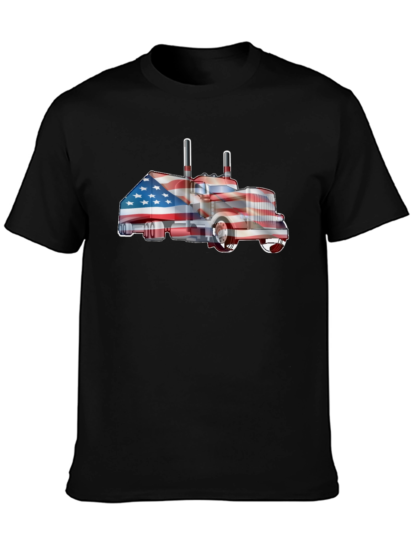 American Flag Truck Graphic T-Shirt
