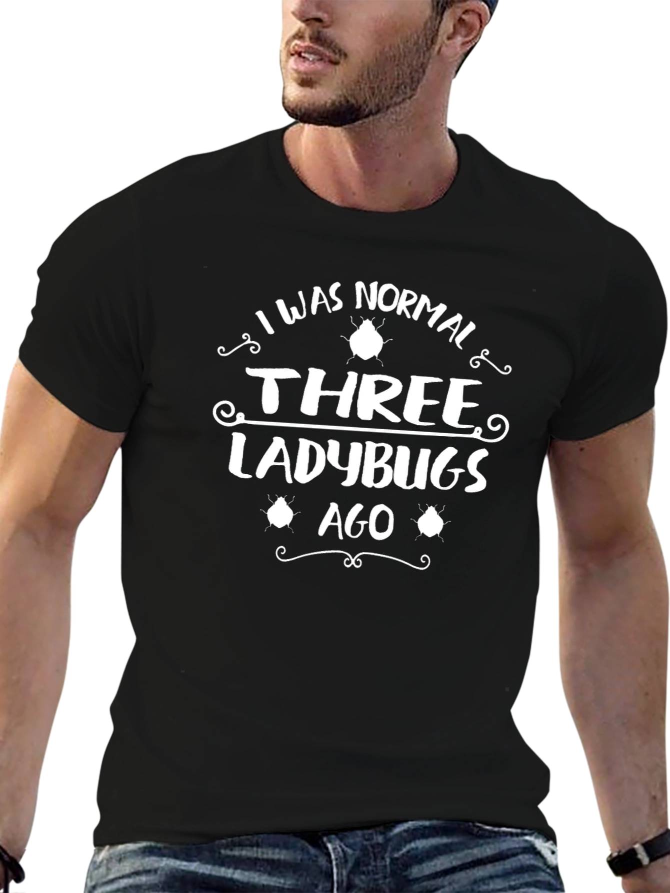 Normal Three Ladybugs Ago Black T-Shirt