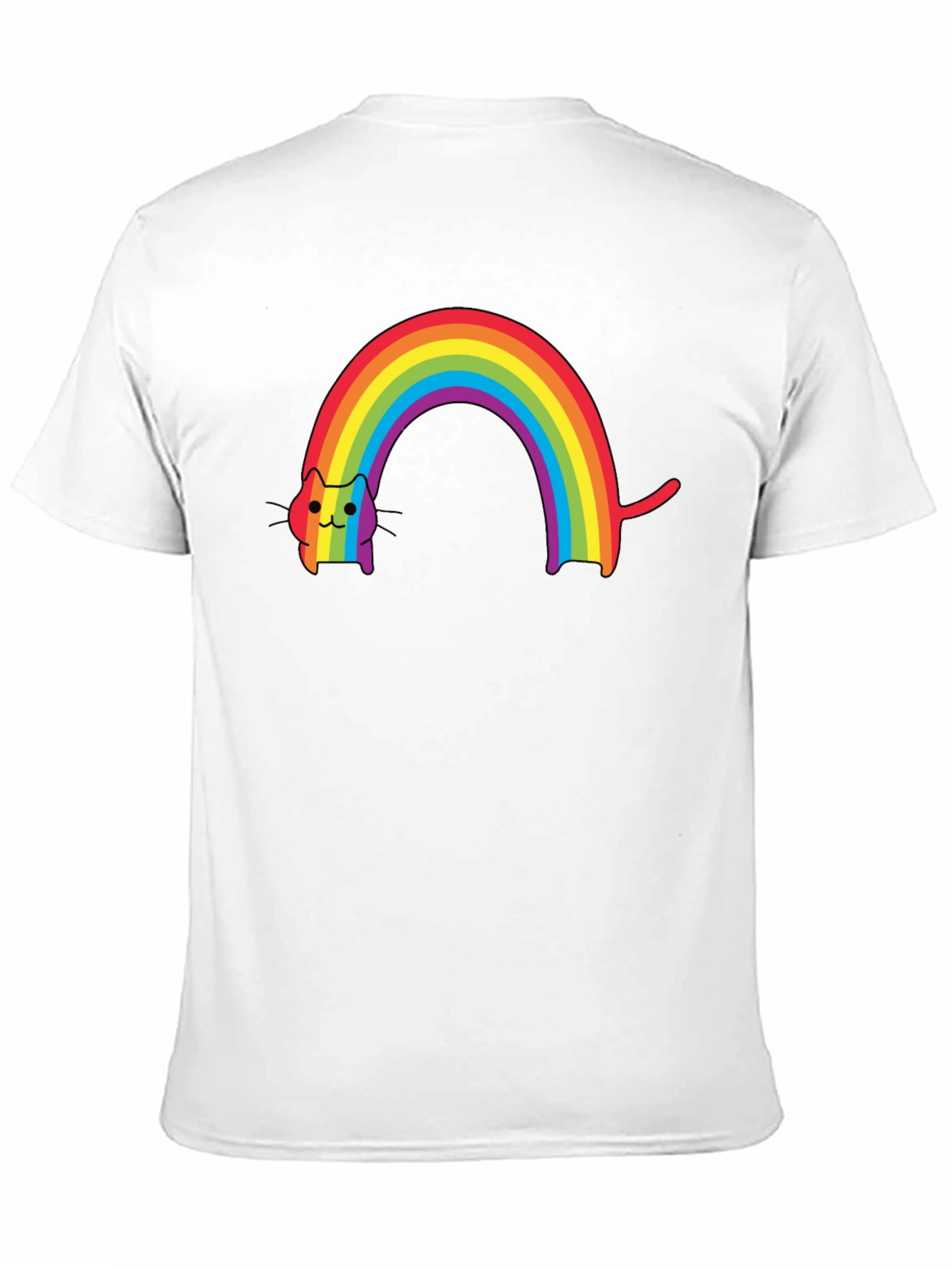 Rainbow Cat Graphic Tee - Stylish Comfort