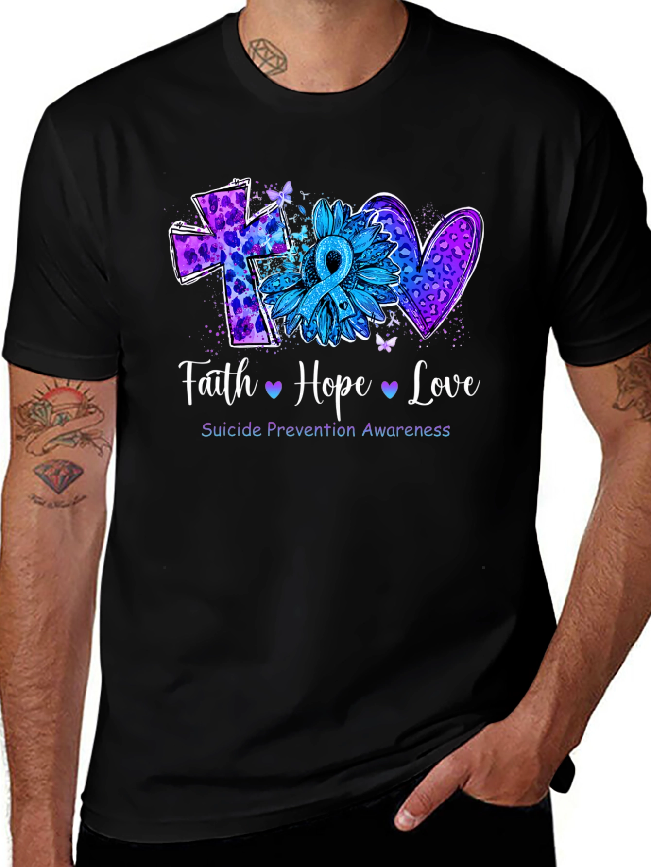 Faith Hope Love Suicide Prevention Awareness T-Shirt