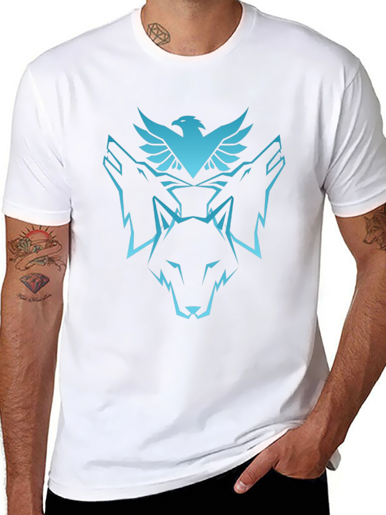 Eagle & Wolf Graphic Black T-Shirt
