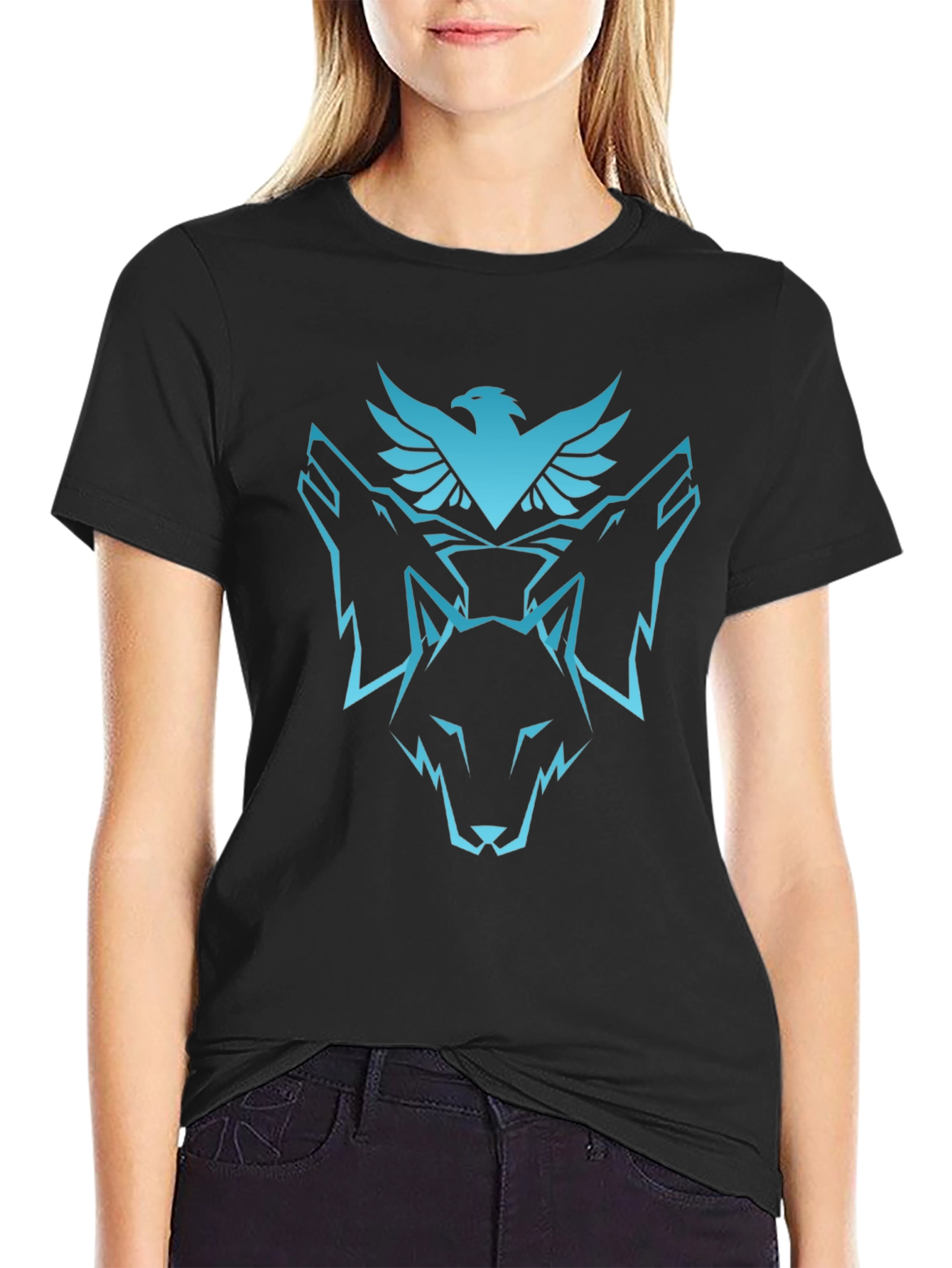 Eagle & Wolf Graphic Black T-Shirt