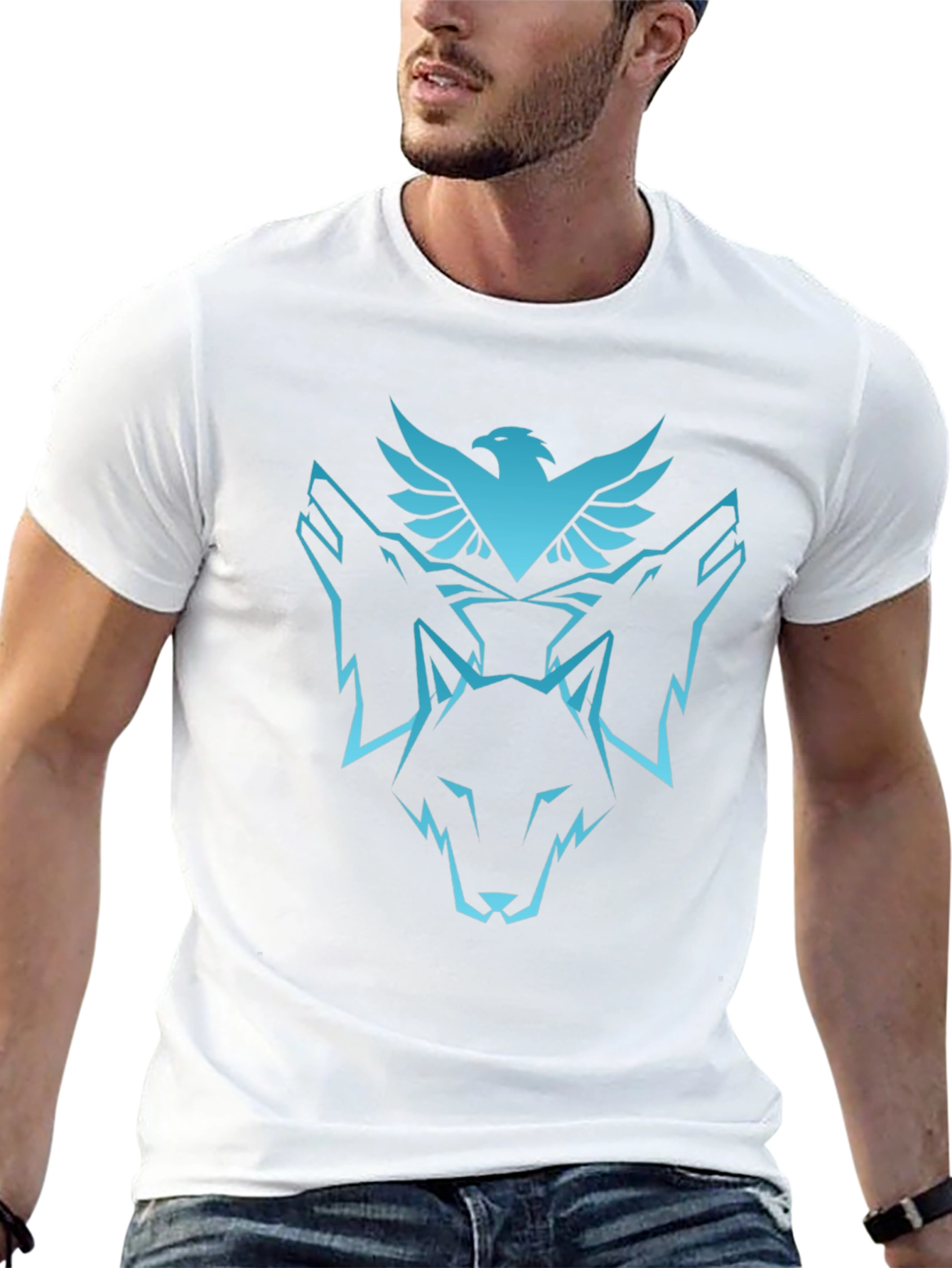 Eagle & Wolf Graphic Black T-Shirt