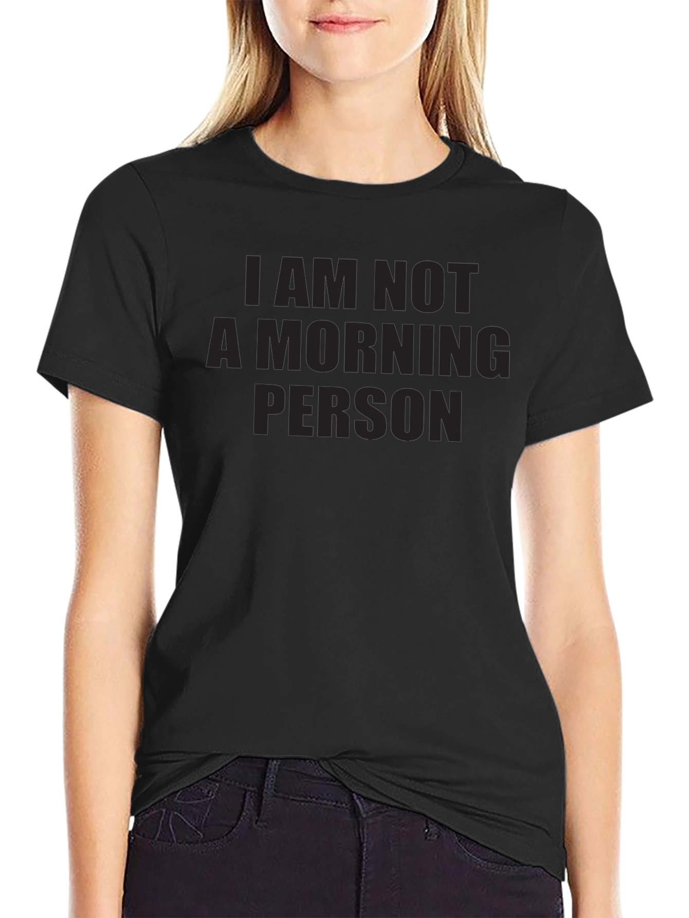 I Am Not a Morning Person Black Tee