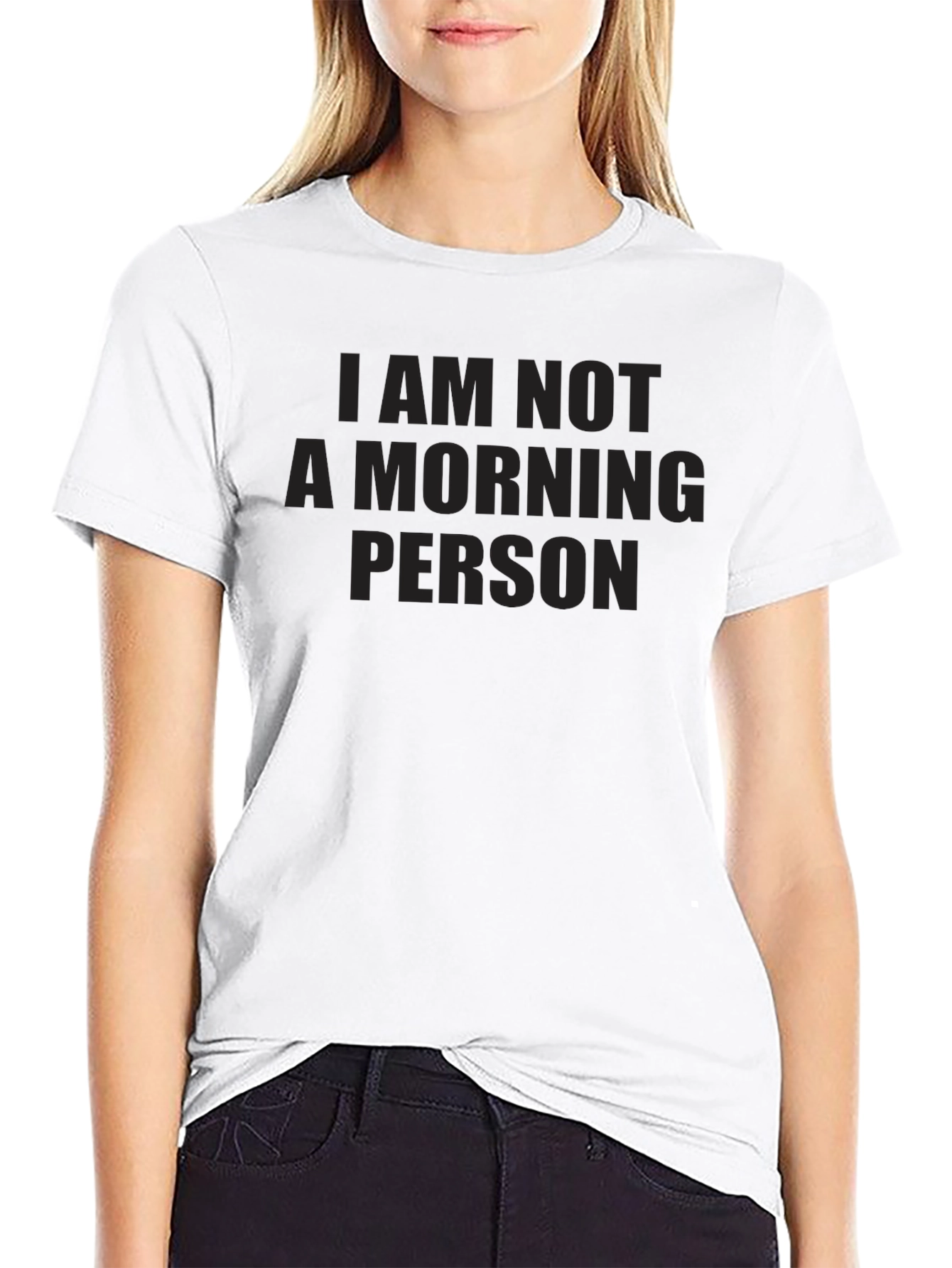 I Am Not a Morning Person Black Tee