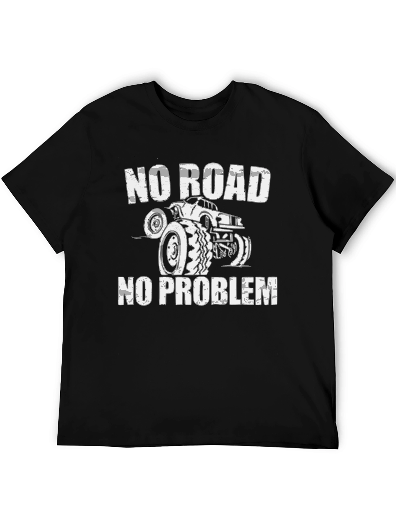 No Road No Problem Monster Truck Black T-Shirt