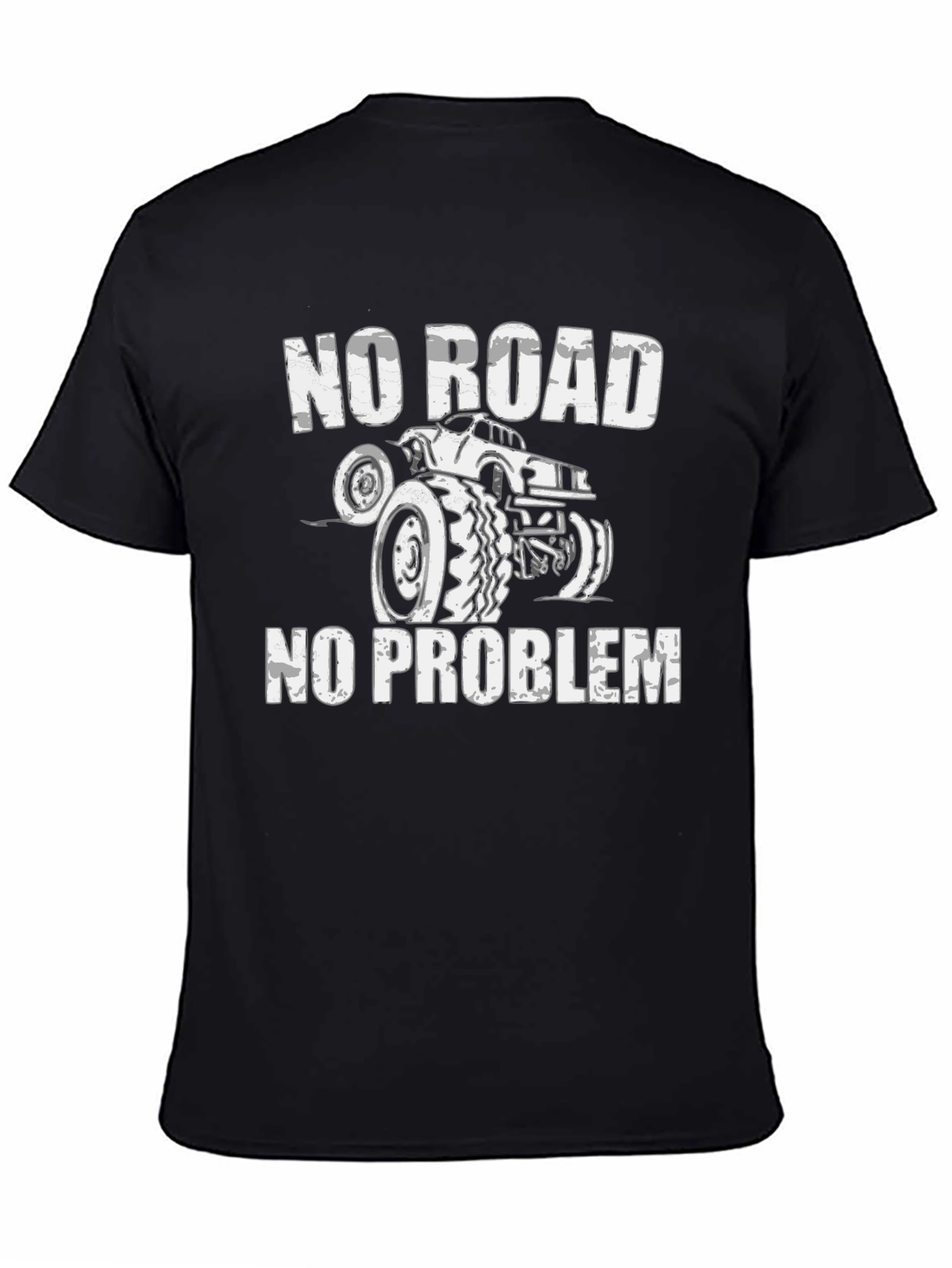 No Road No Problem Monster Truck Black T-Shirt