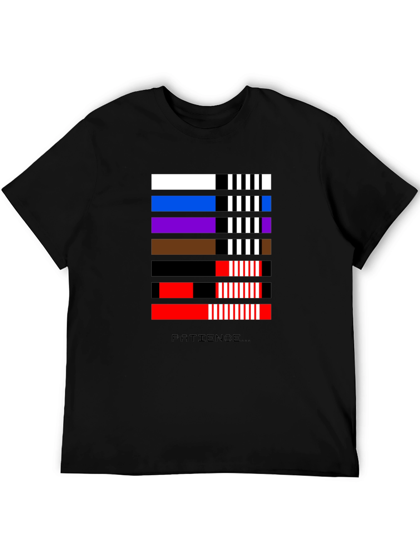 BJJ Patience T-Shirt - Jiu-Jitsu Belt Stripe Design
