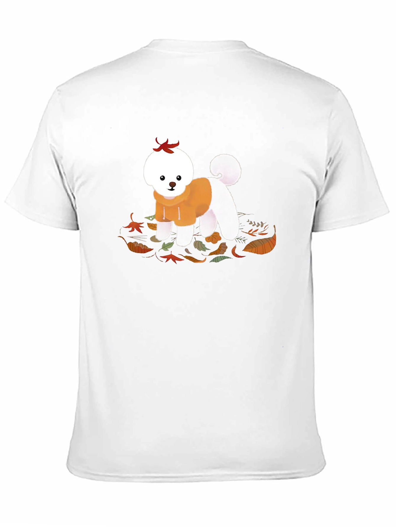 Dog in Hoodie T-Shirt - Autumn Leaves
