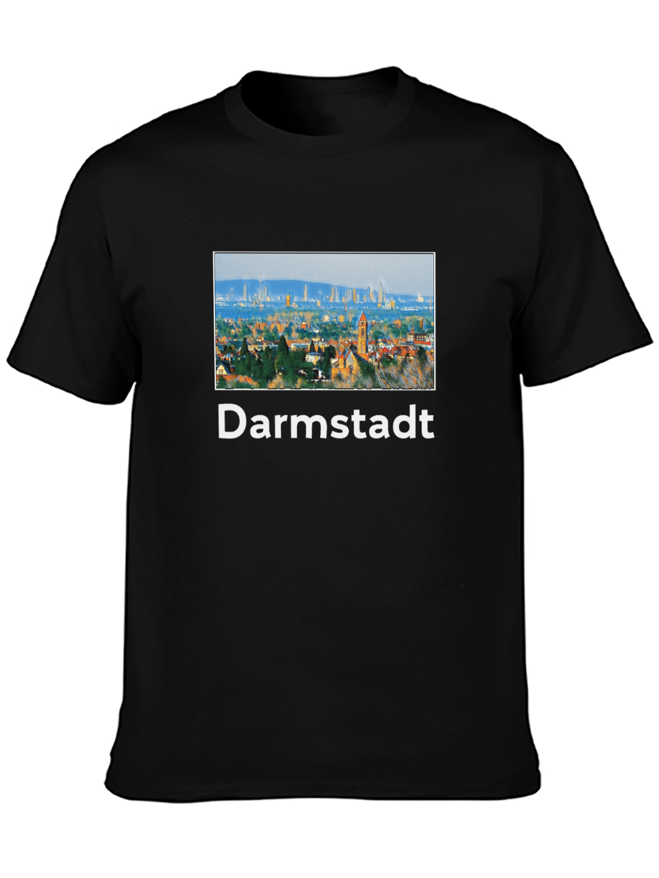 Darmstadt Skyline Black T-Shirt