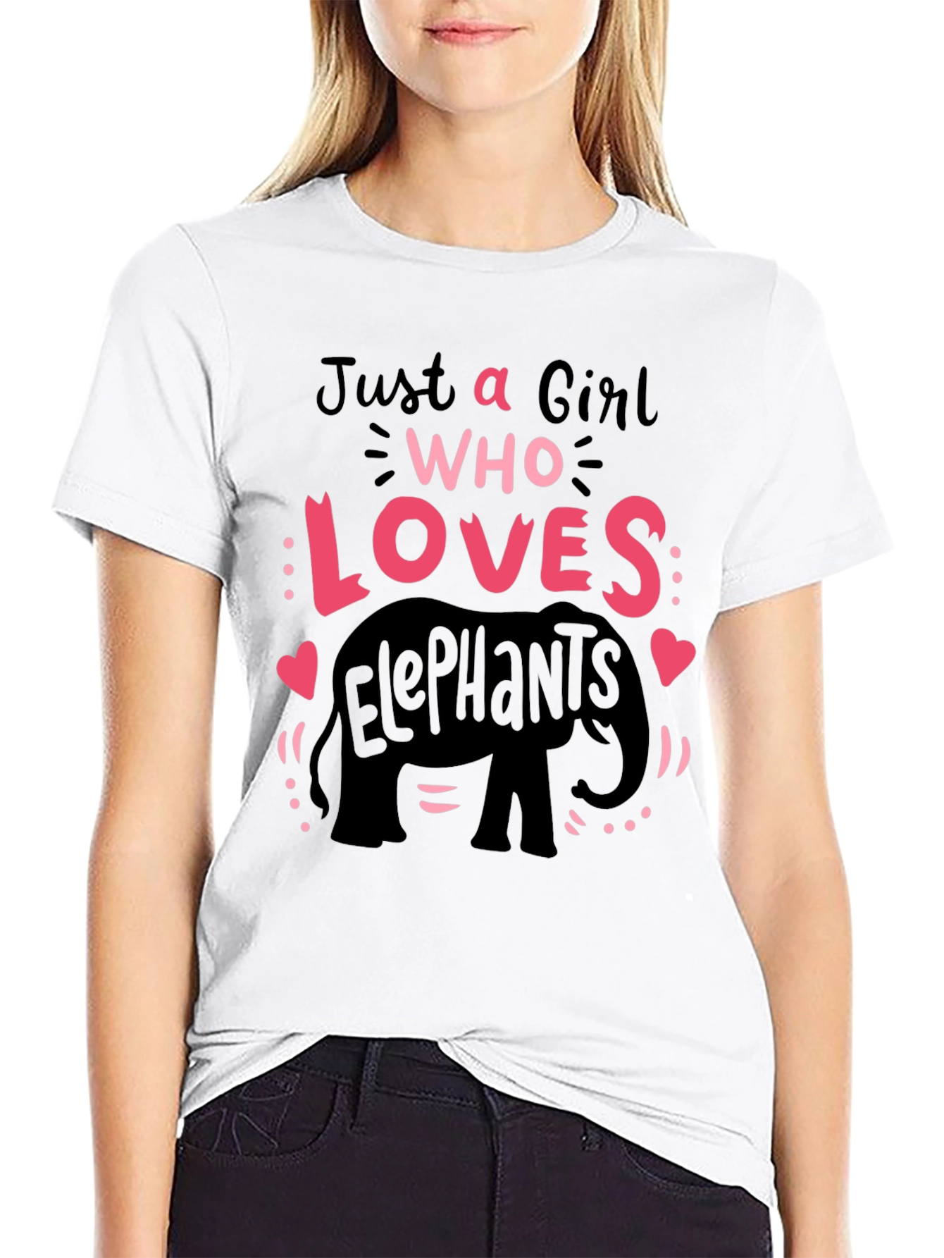 Girl Who Loves Elephants T-Shirt Cute Animal Tee