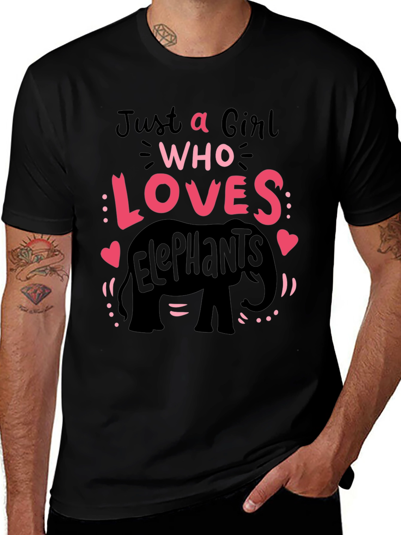 Girl Who Loves Elephants T-Shirt Cute Animal Tee