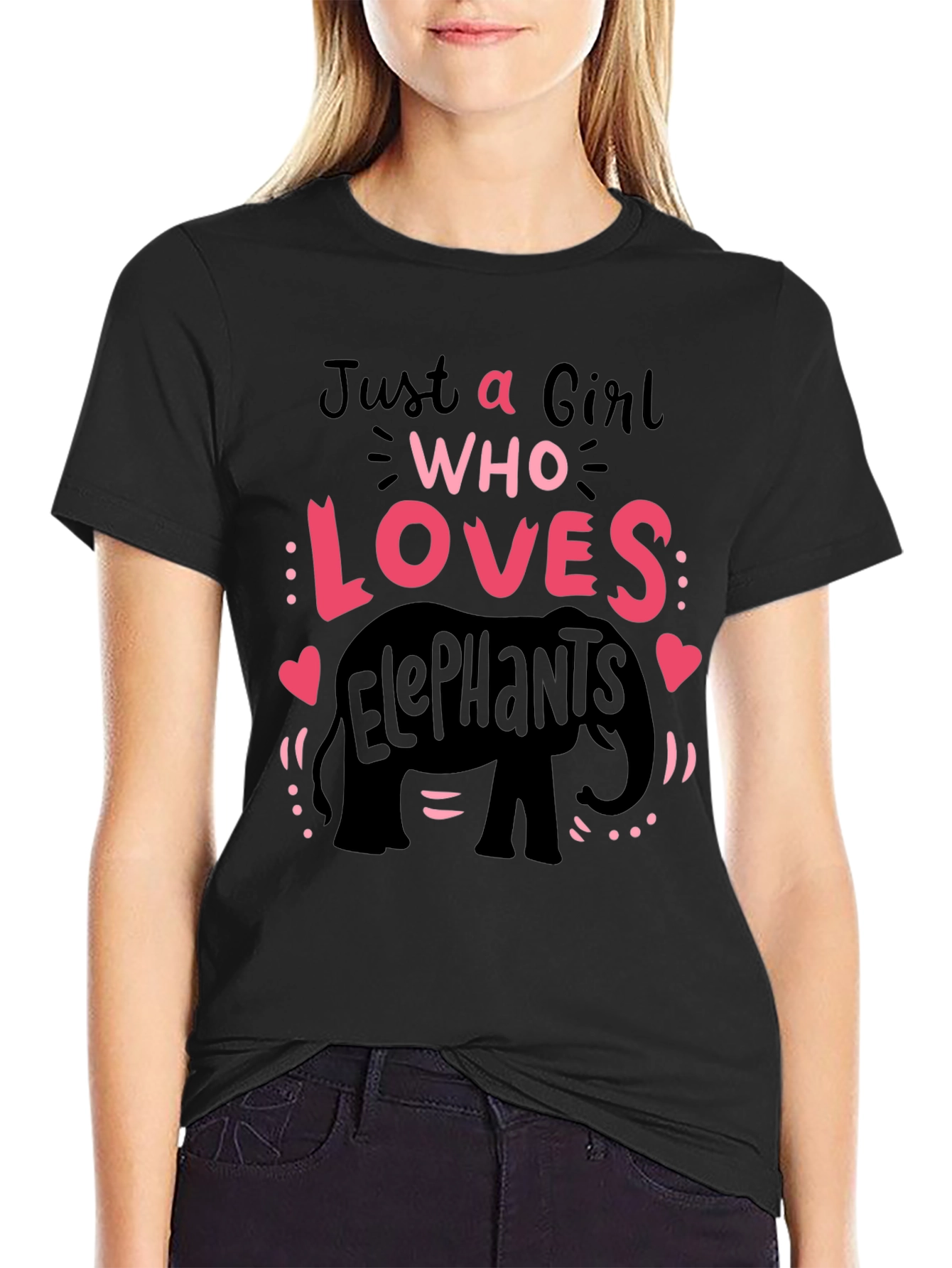Girl Who Loves Elephants T-Shirt Cute Animal Tee