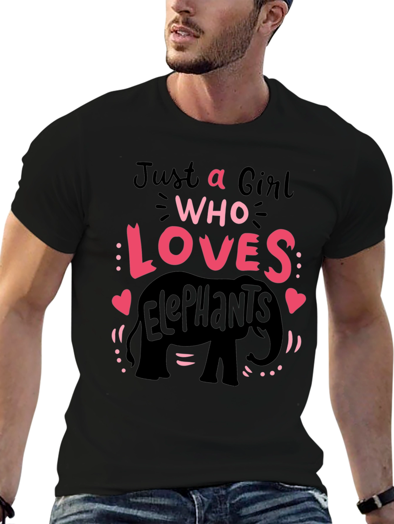 Girl Who Loves Elephants T-Shirt Cute Animal Tee