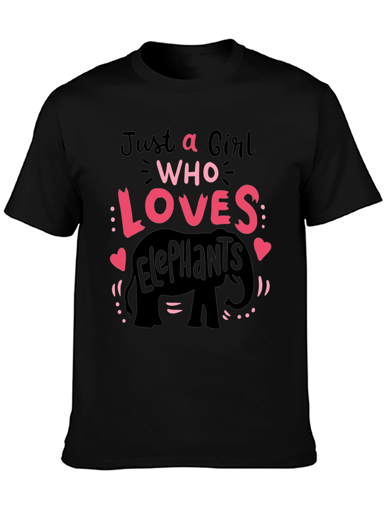 Girl Who Loves Elephants T-Shirt Cute Animal Tee