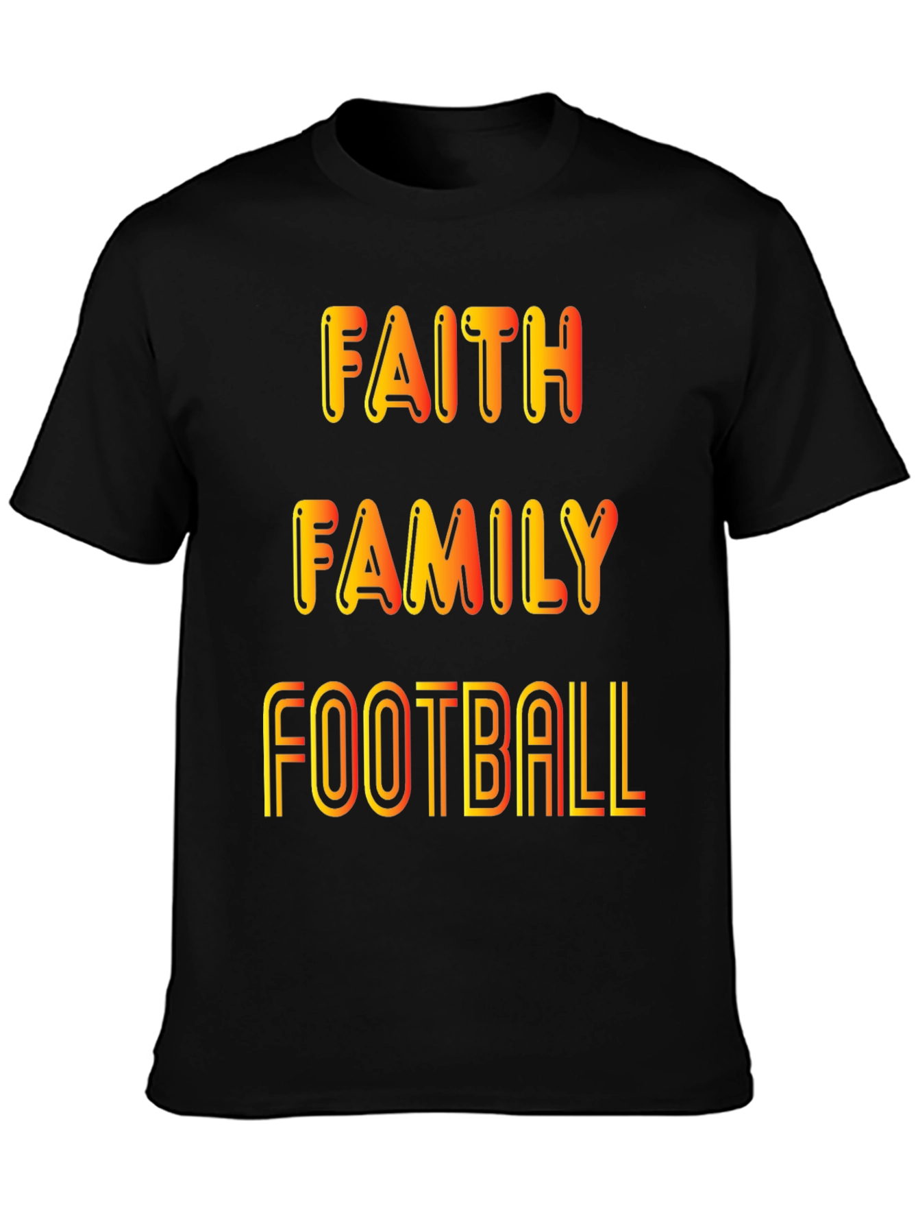 Faith Family Football Graphic T-Shirt