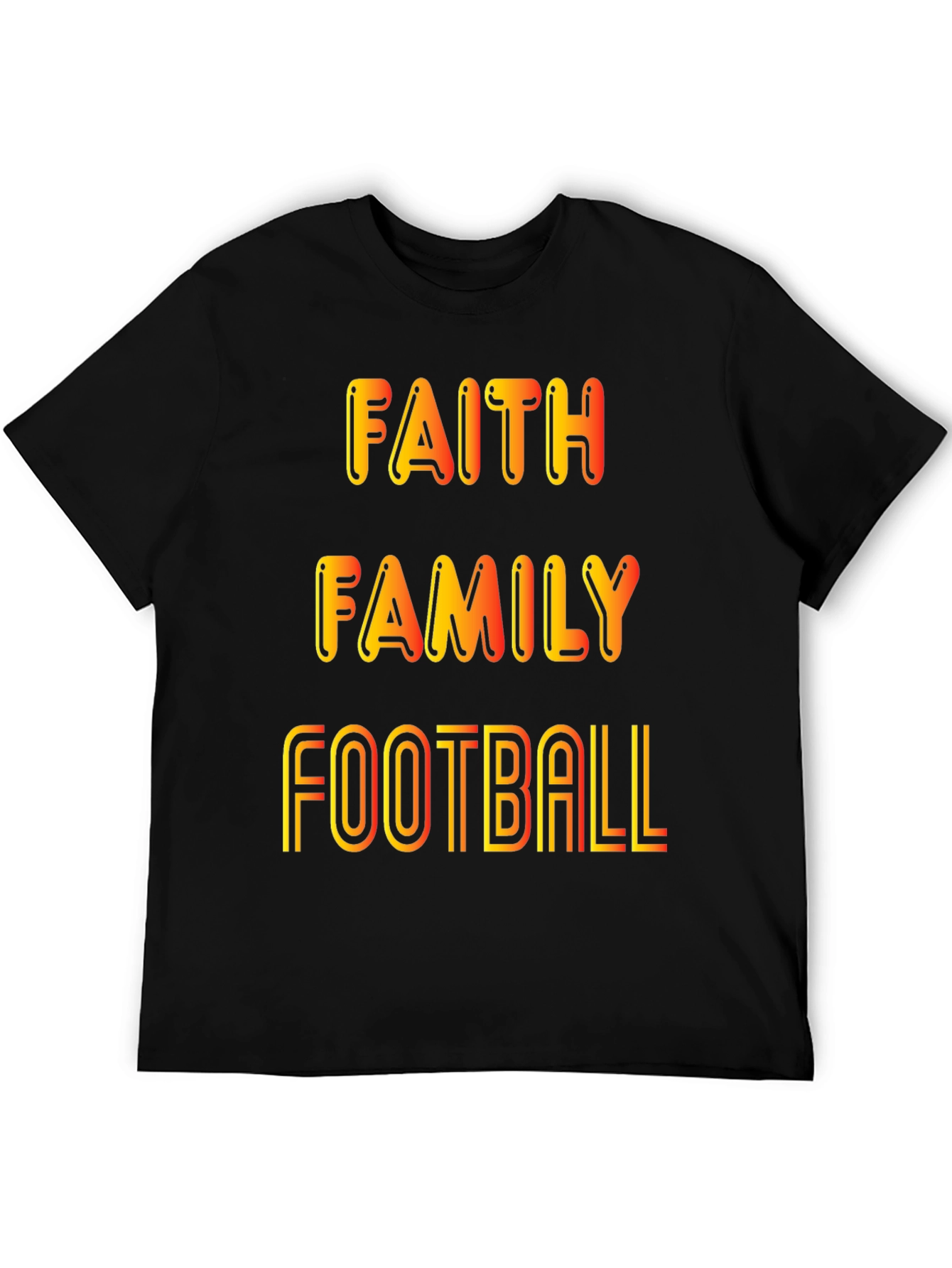 Faith Family Football Graphic T-Shirt