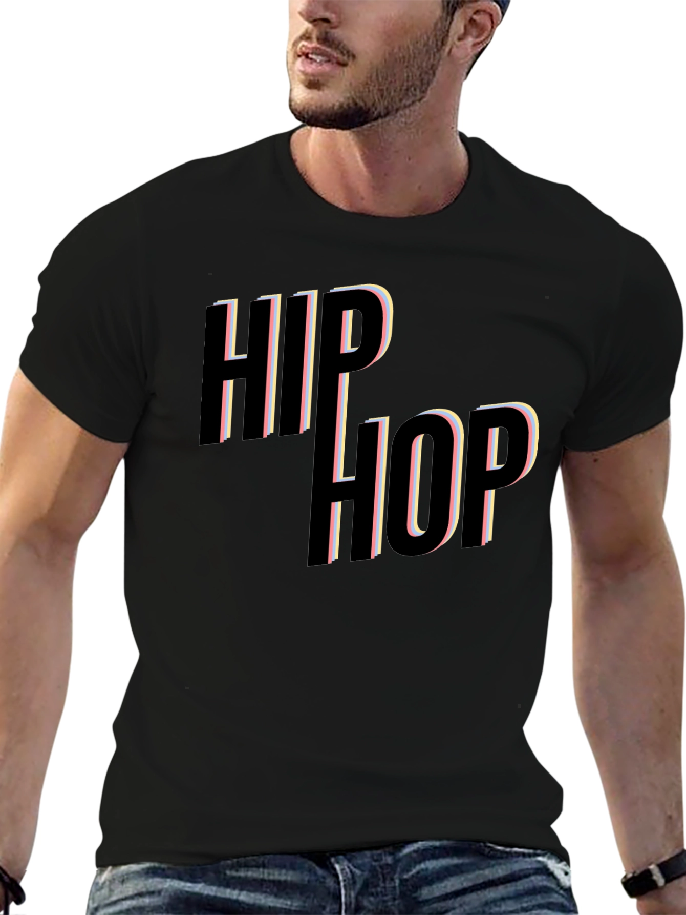 Hip Hop Graphic Tee - Stylish Black T-Shirt
