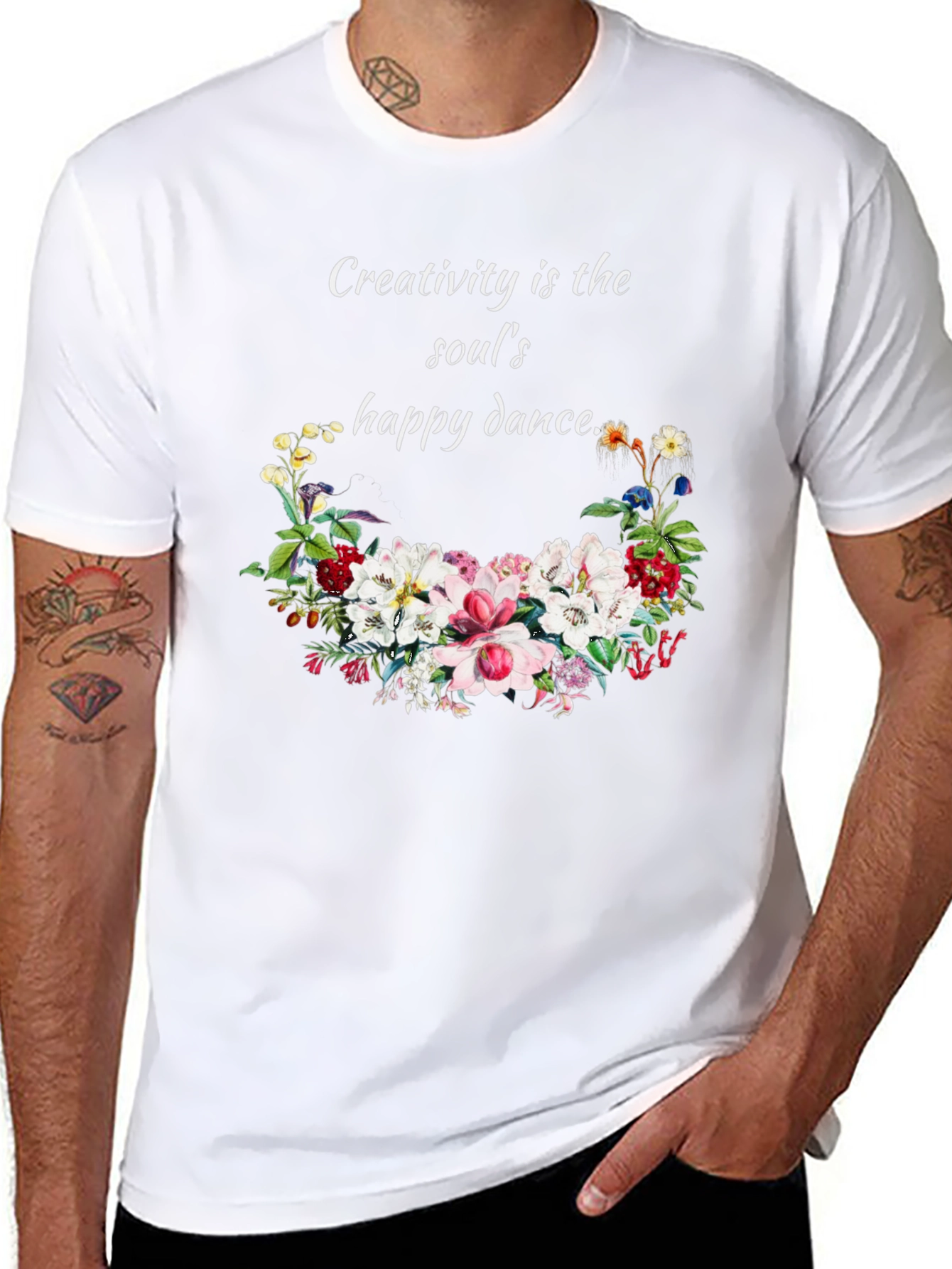 Creativity T-Shirt with Floral Design