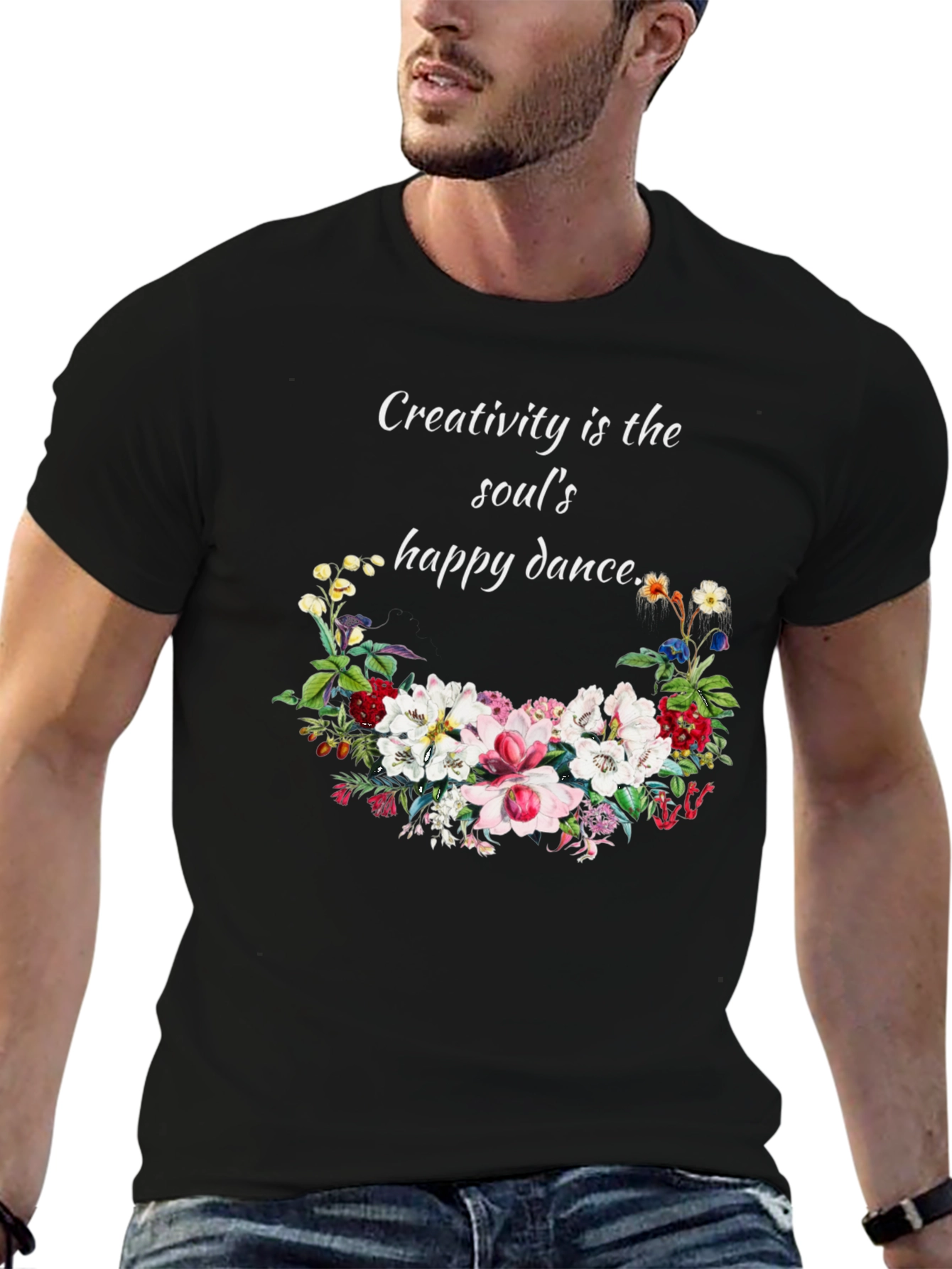 Creativity T-Shirt with Floral Design
