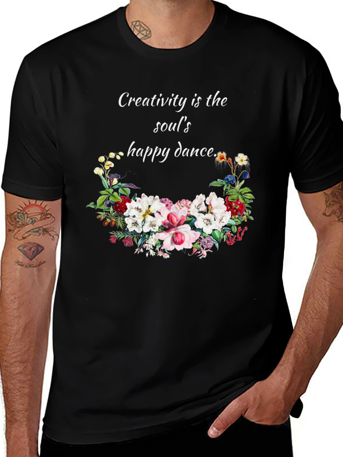 Creativity T-Shirt with Floral Design