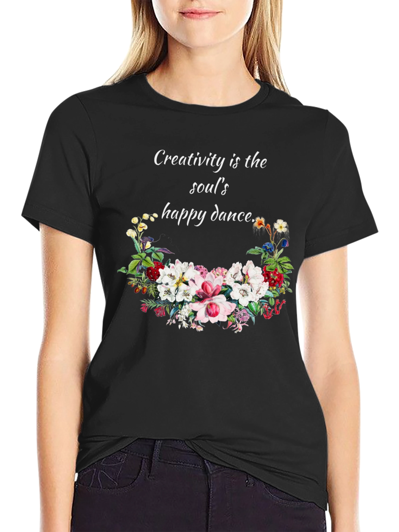 Creativity T-Shirt with Floral Design