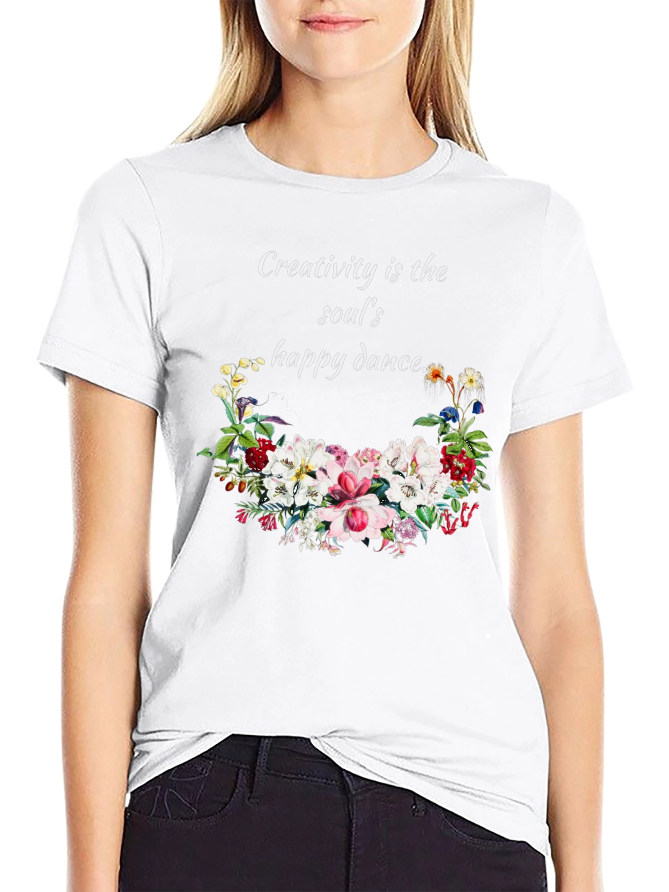Creativity T-Shirt with Floral Design