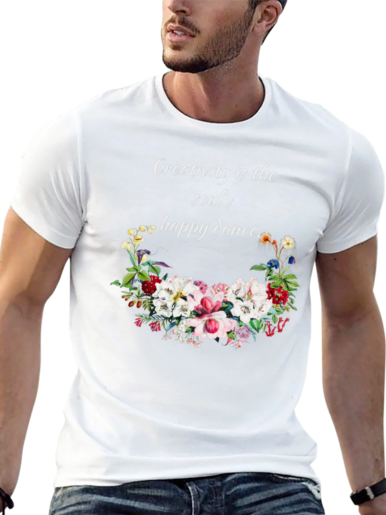 Creativity T-Shirt with Floral Design