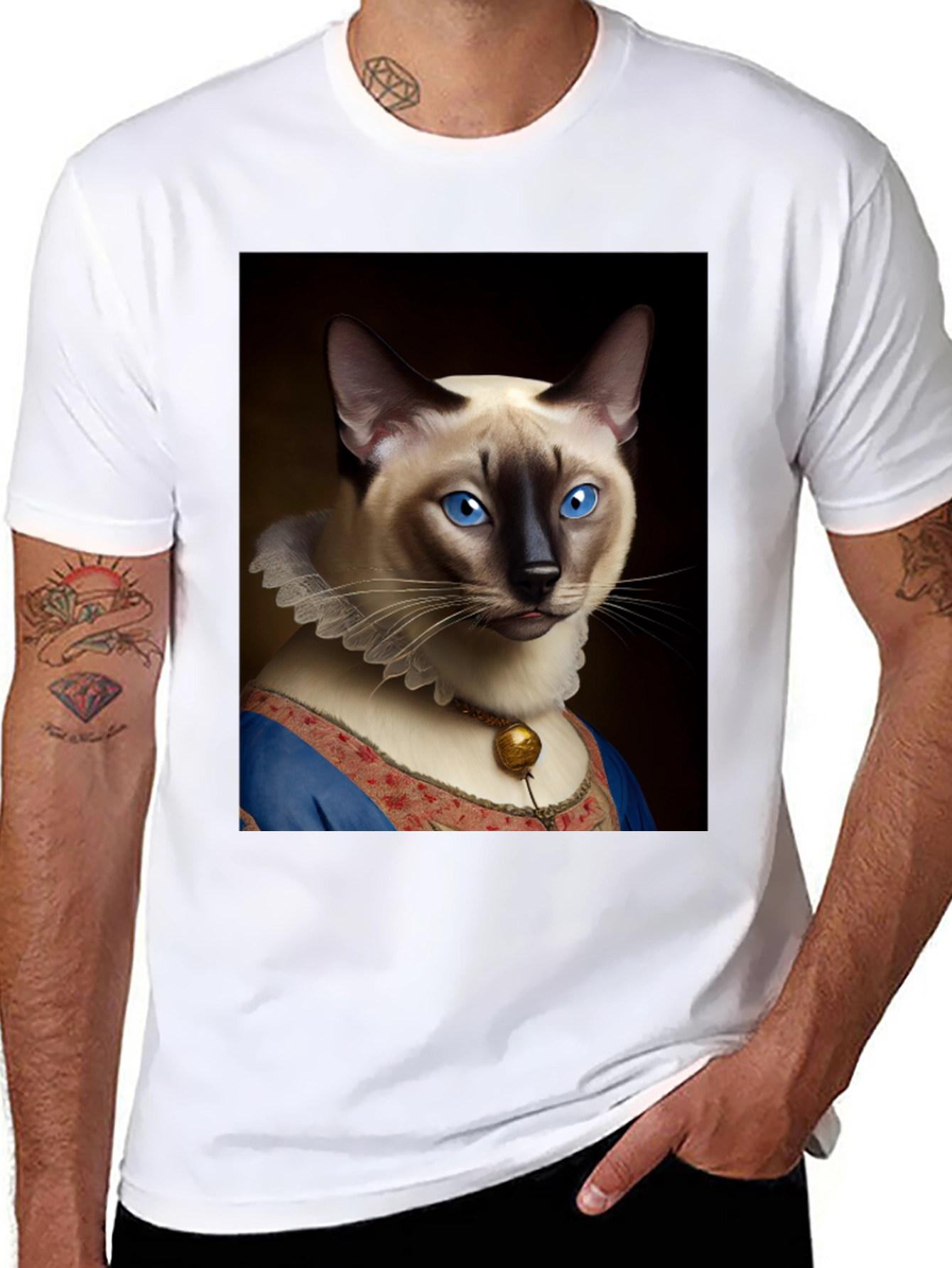 Cat Portrait Graphic T-Shirt - Royal Feline Tee