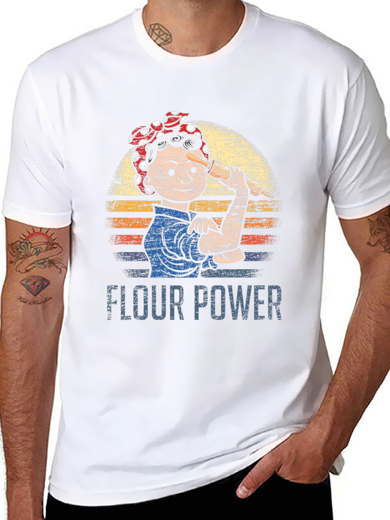 Flour Power Graphic Tee - Retro Baker Shirt