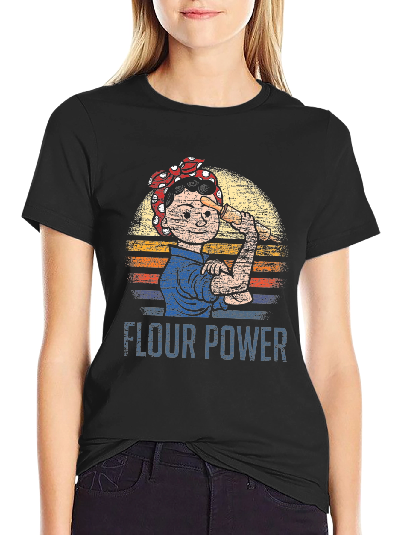 Flour Power Graphic Tee - Retro Baker Shirt
