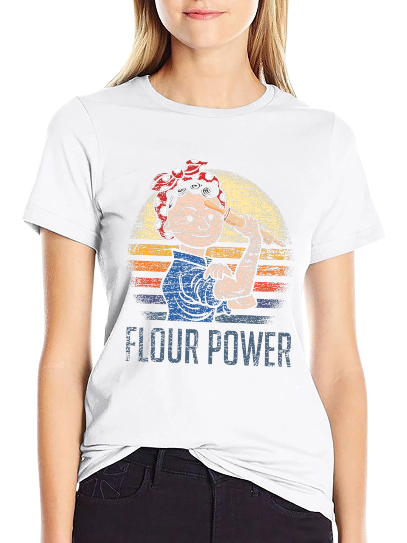 Flour Power Graphic Tee - Retro Baker Shirt