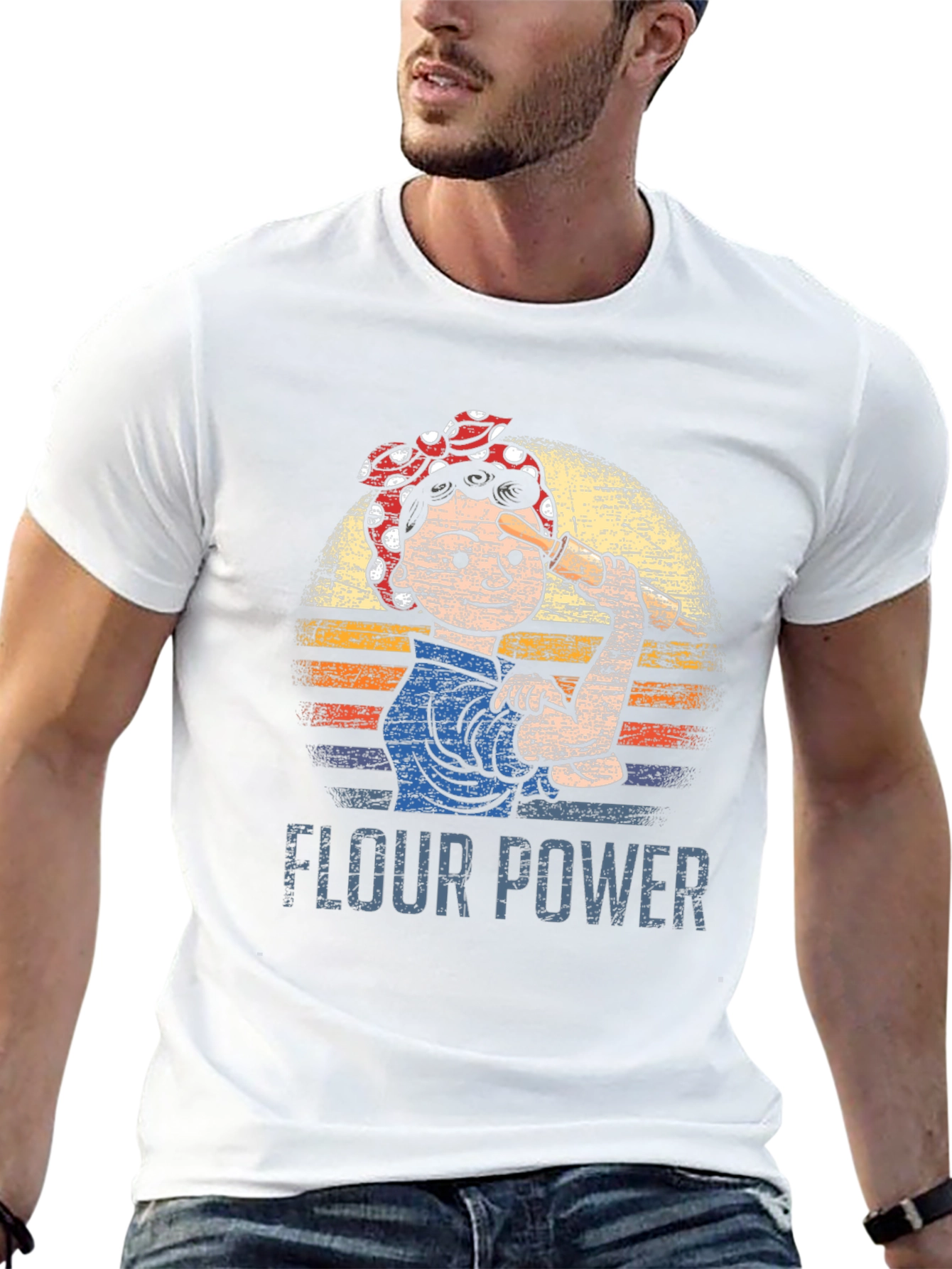 Flour Power Graphic Tee - Retro Baker Shirt
