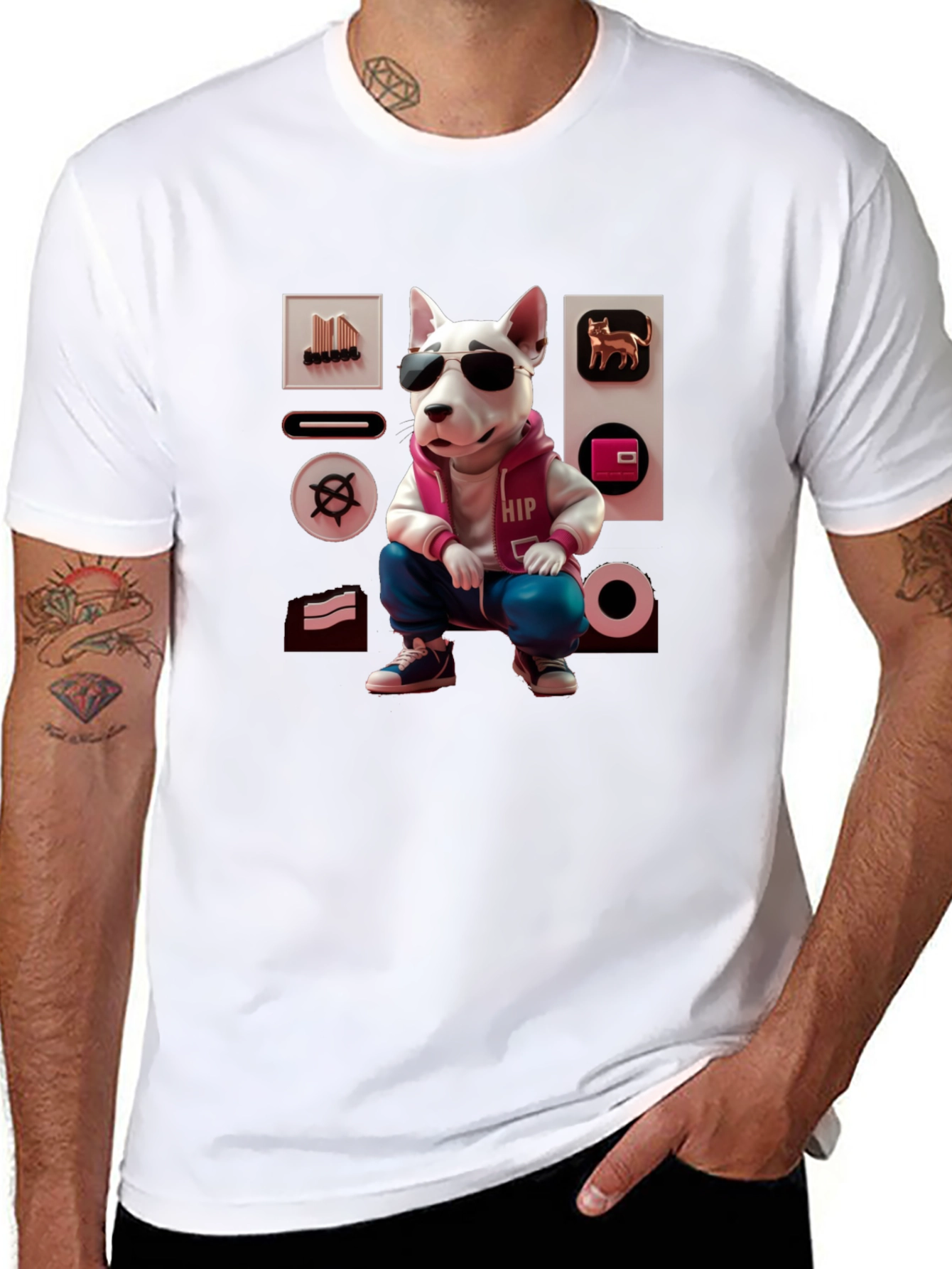 Cool Dog Graphic Tee - Urban Hipster Style