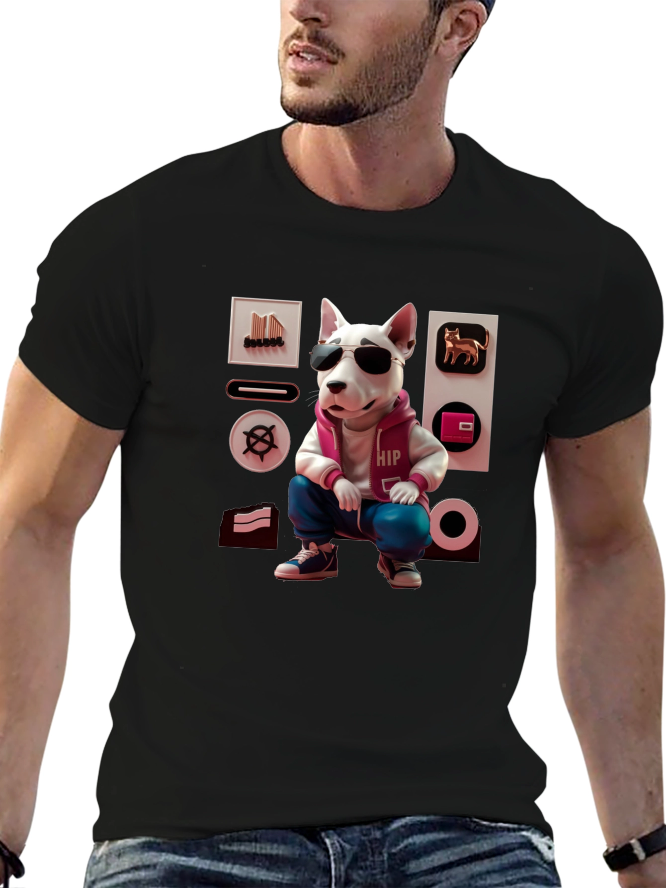 Cool Dog Graphic Tee - Urban Hipster Style