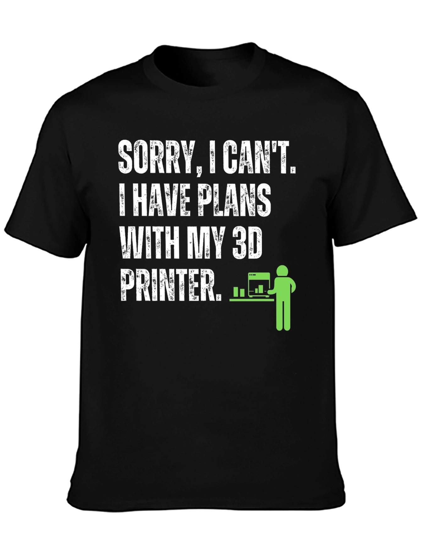 3D Printer Plans Graphic Tee - Black