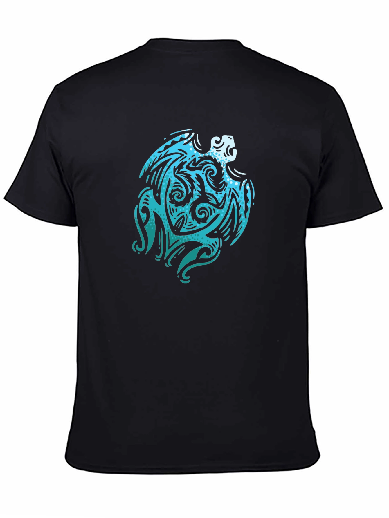 Tribal Turtle Graphic Black Tee Shirt
