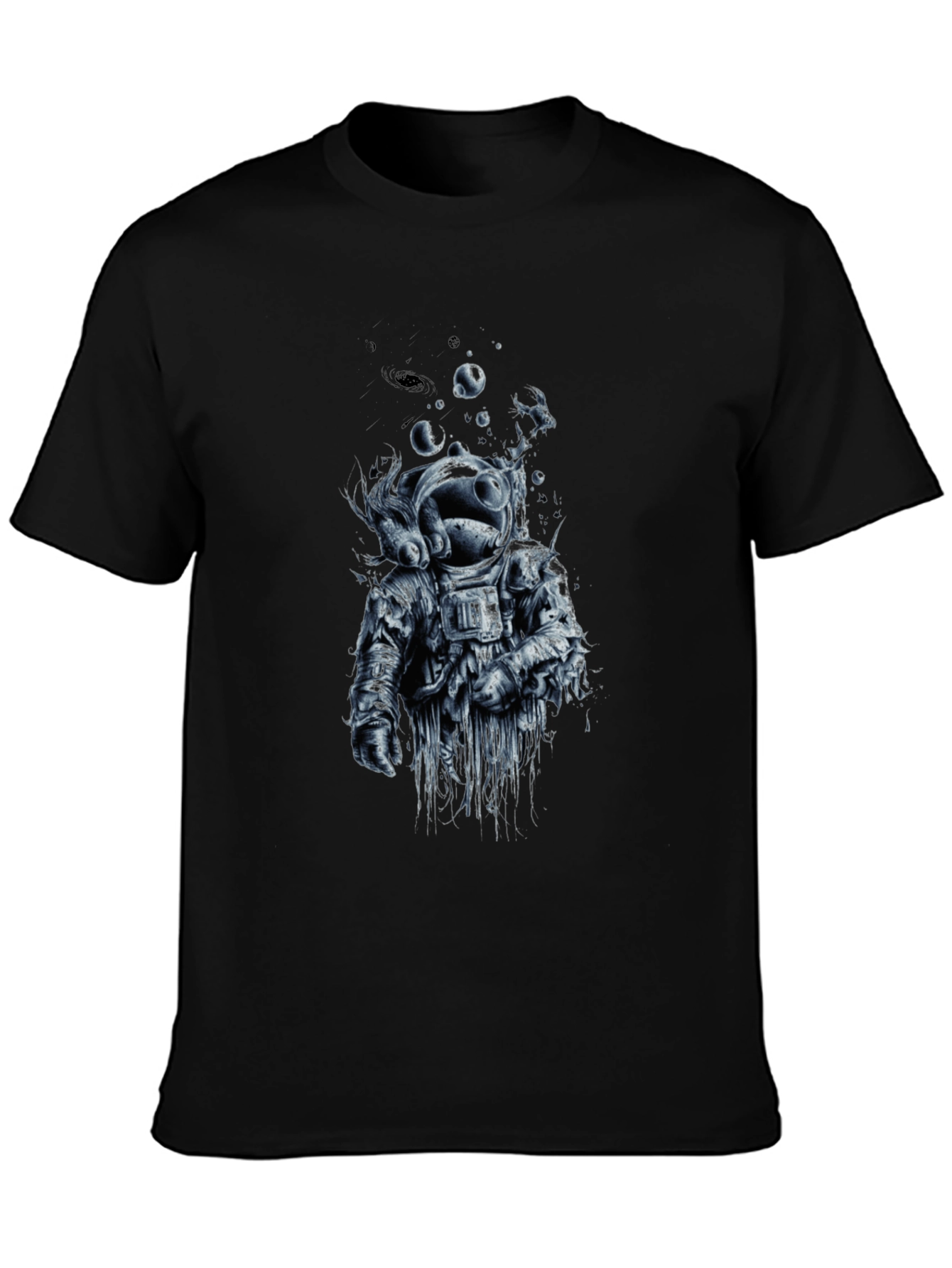 Astronaut Graphic Tee - Black Crew Neck T-Shirt