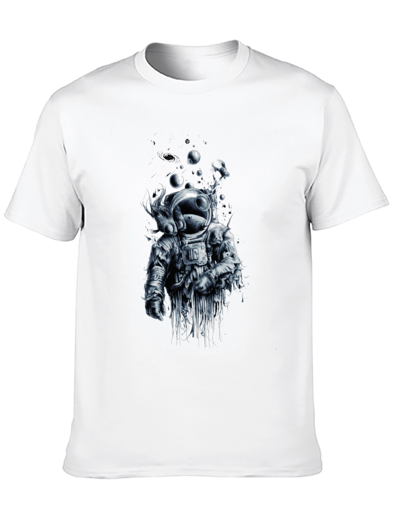 Astronaut Graphic Tee - Black Crew Neck T-Shirt