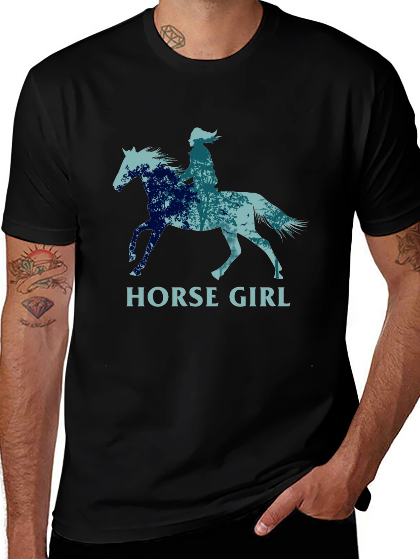 Horse Girl T-Shirt - Nature Silhouette Design