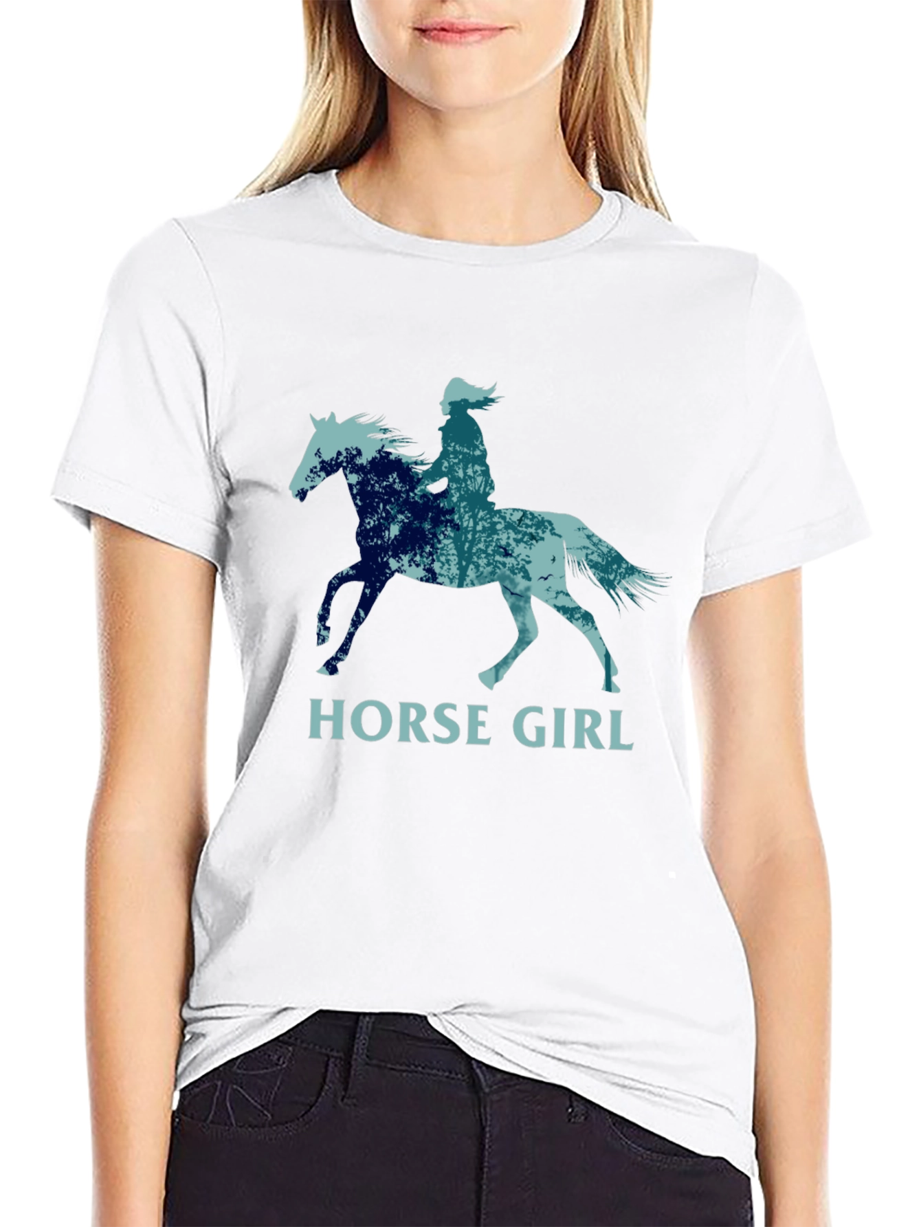 Horse Girl T-Shirt - Nature Silhouette Design