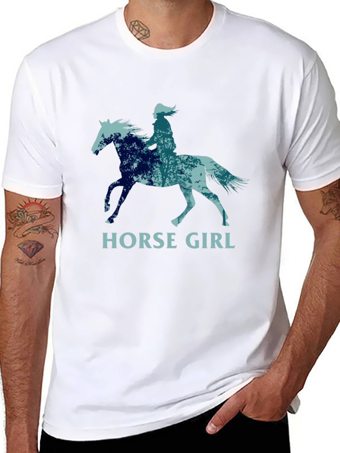 Horse Girl T-Shirt - Nature Silhouette Design