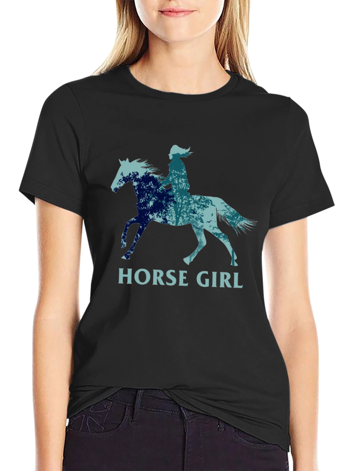 Horse Girl T-Shirt - Nature Silhouette Design