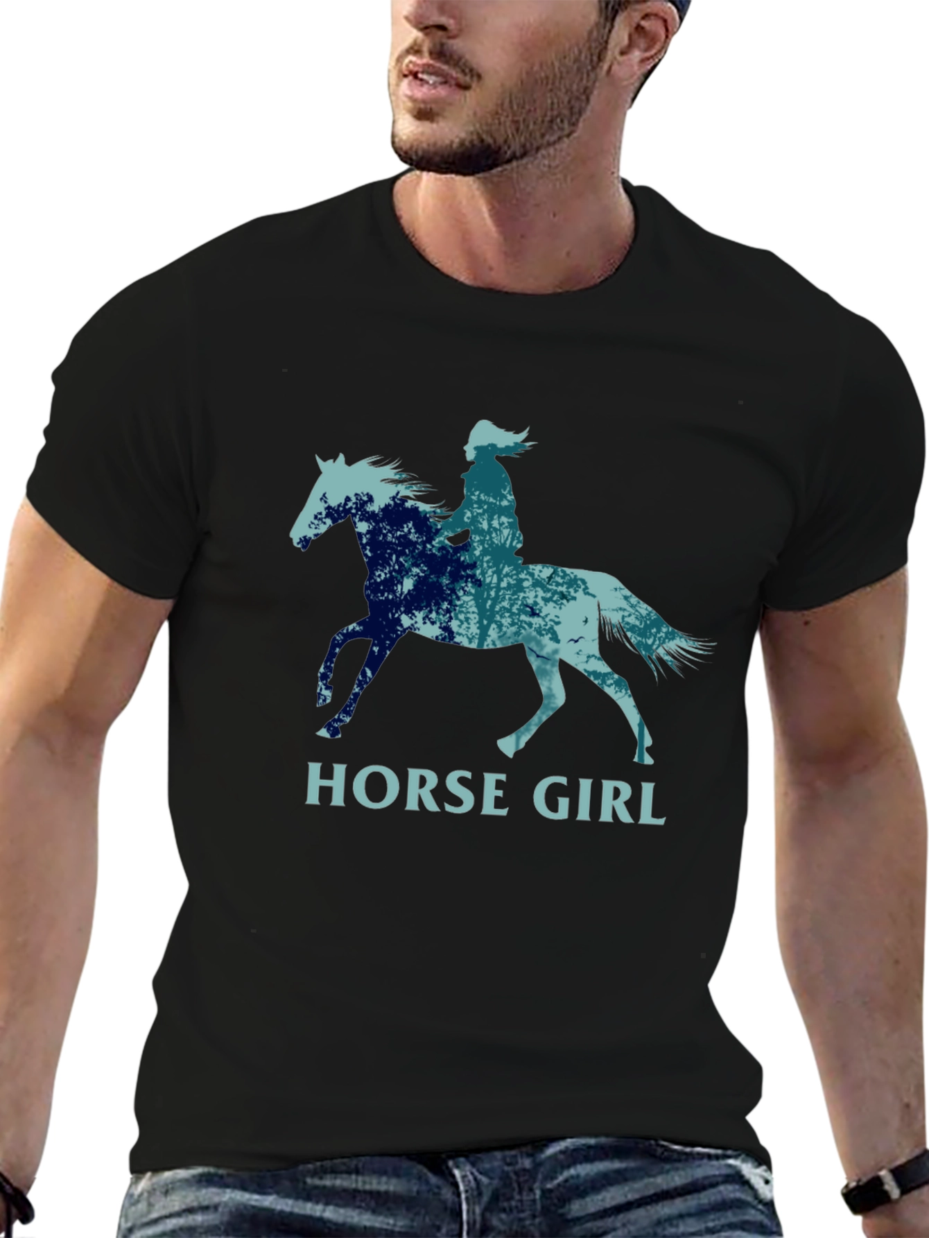 Horse Girl T-Shirt - Nature Silhouette Design