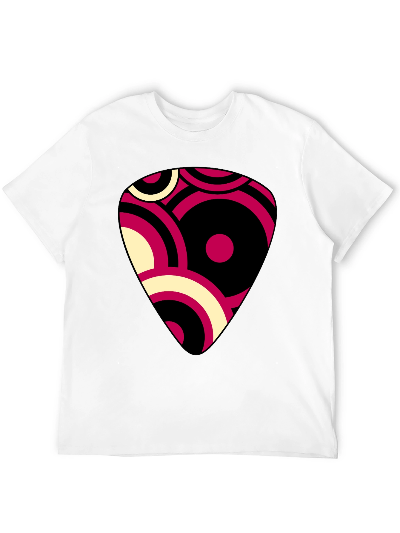 Retro Guitar Pick Graphic Tee - Black