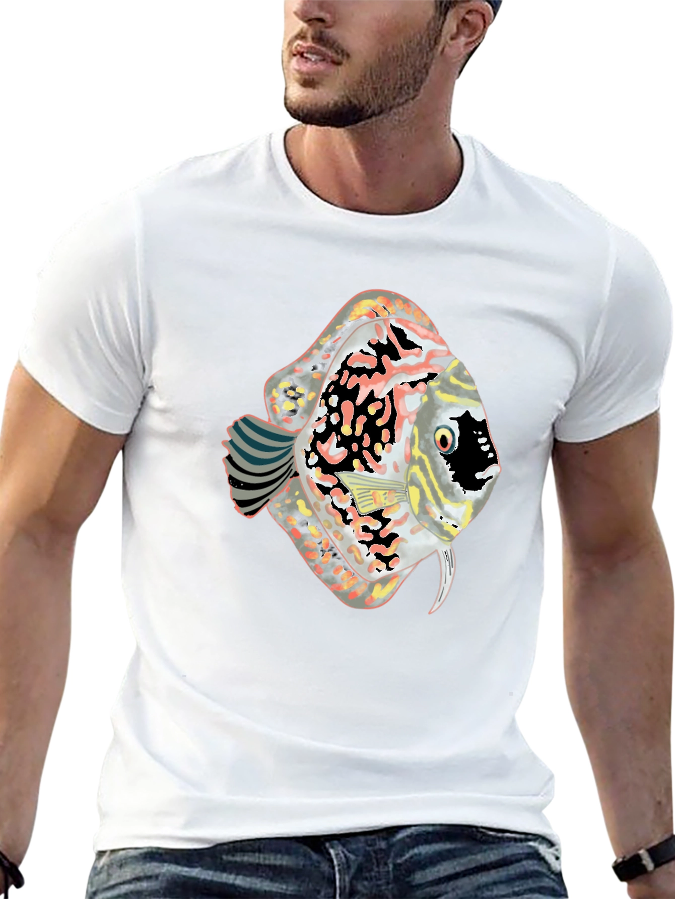 Discus Fish Graphic Black T-Shirt