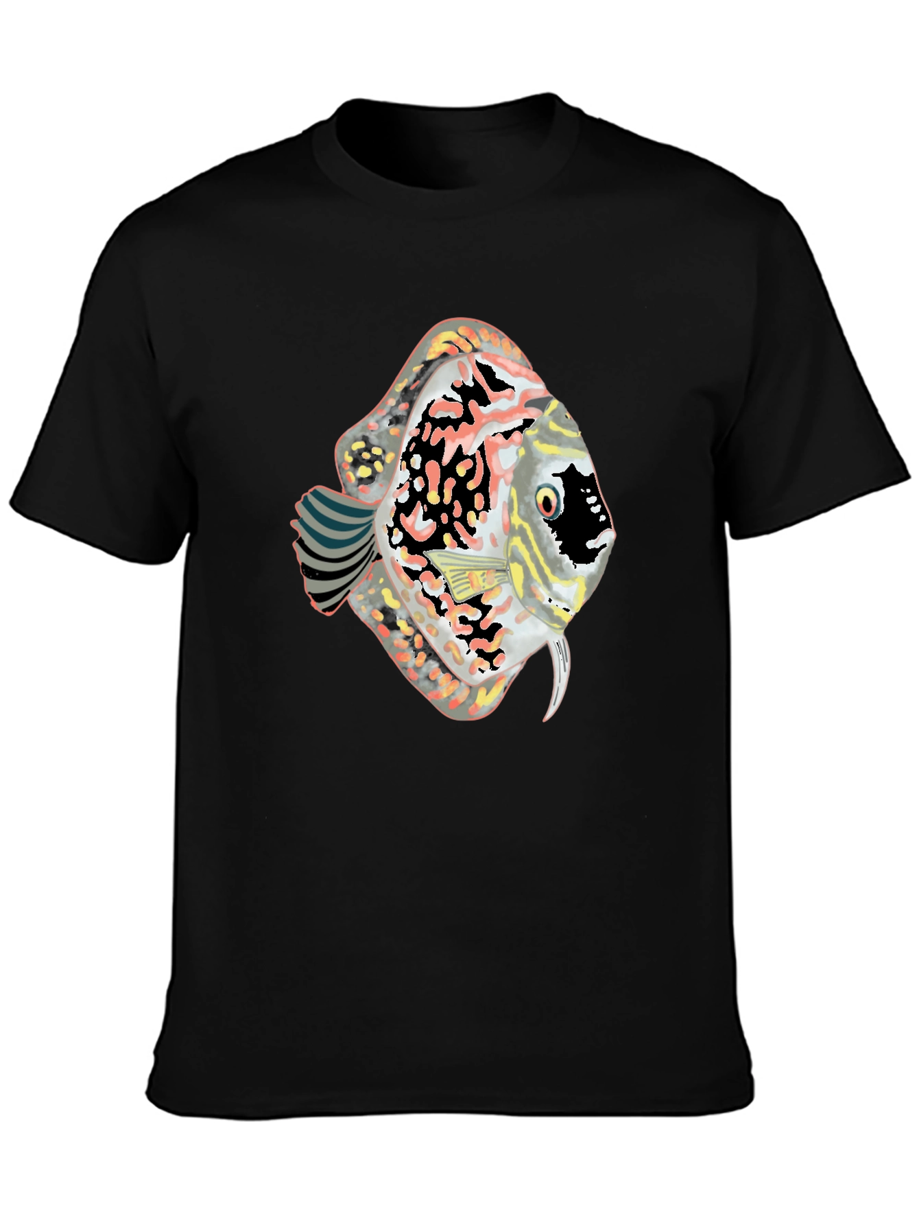 Discus Fish Graphic Black T-Shirt