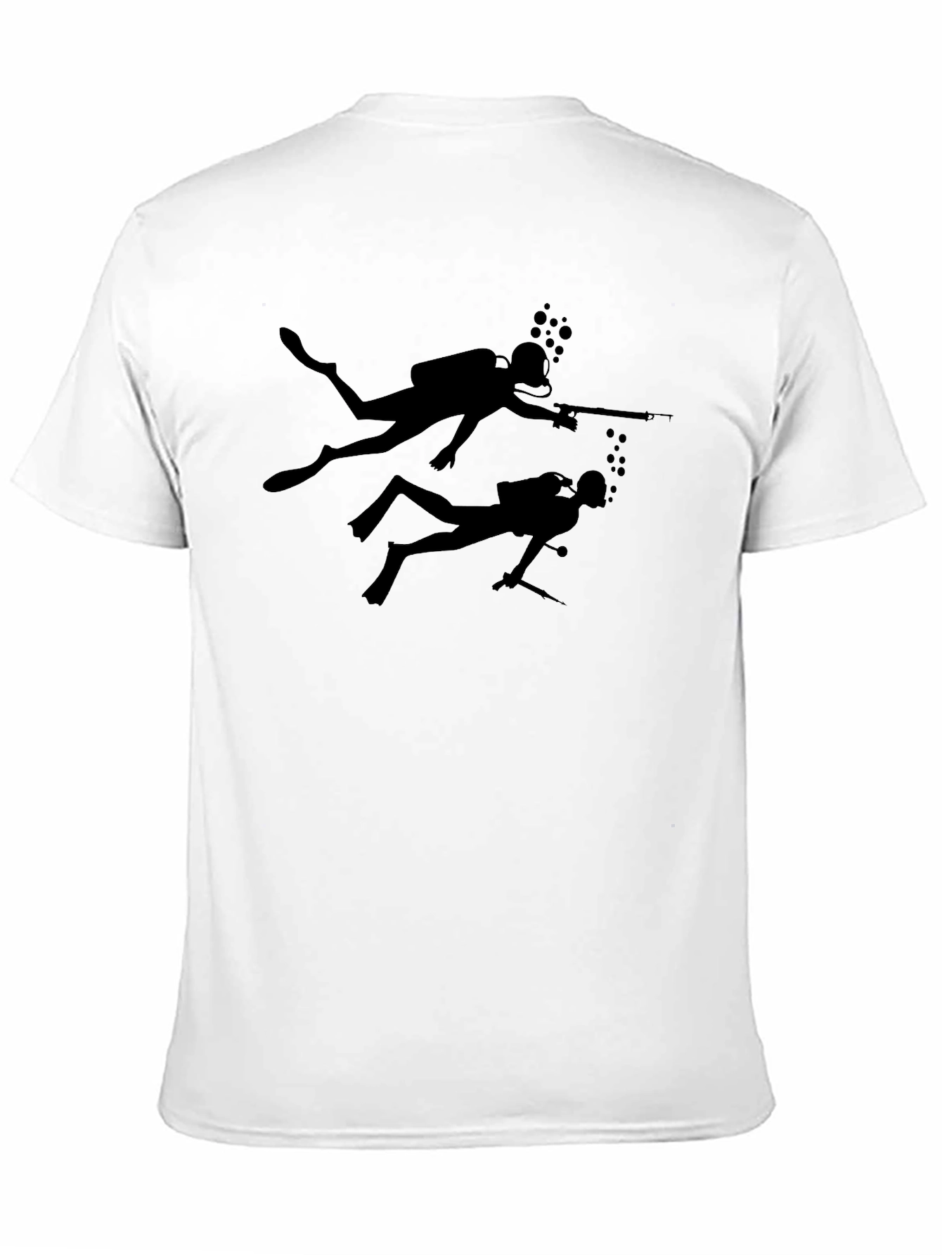 Diver Silhouette Black T-Shirt - Spearfishing Design