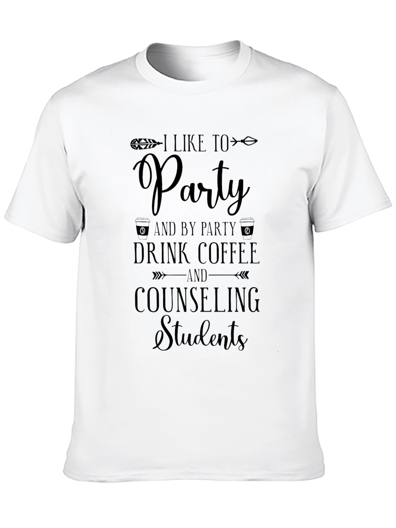 I Like To Party Counseling Students Black T-Shirt