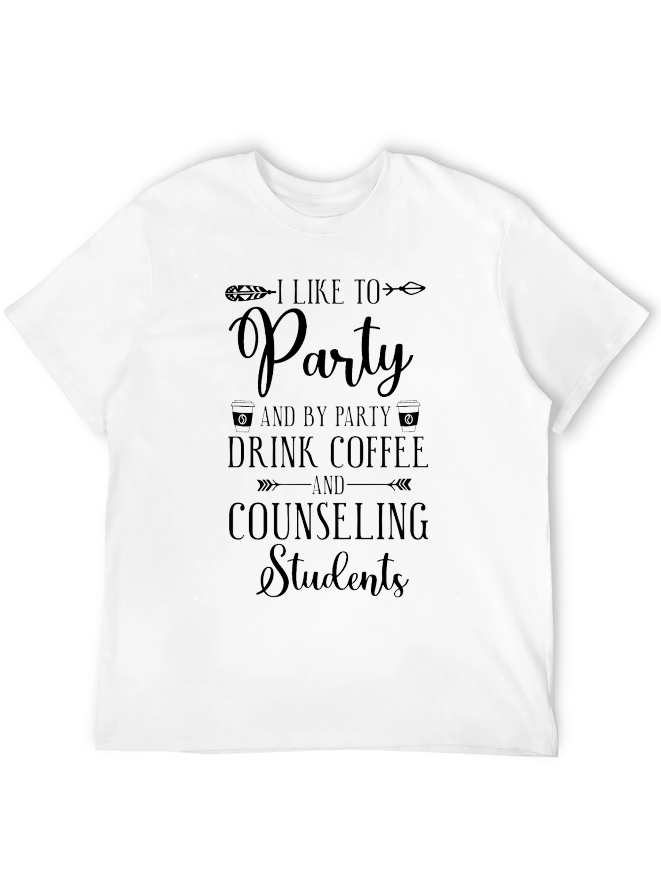 I Like To Party Counseling Students Black T-Shirt